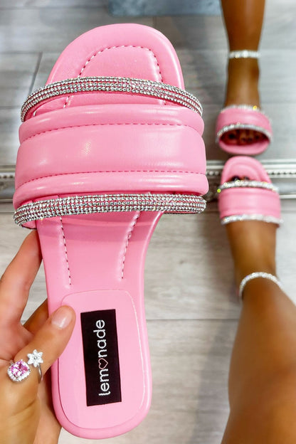 Crystal Chic Sliders Pink