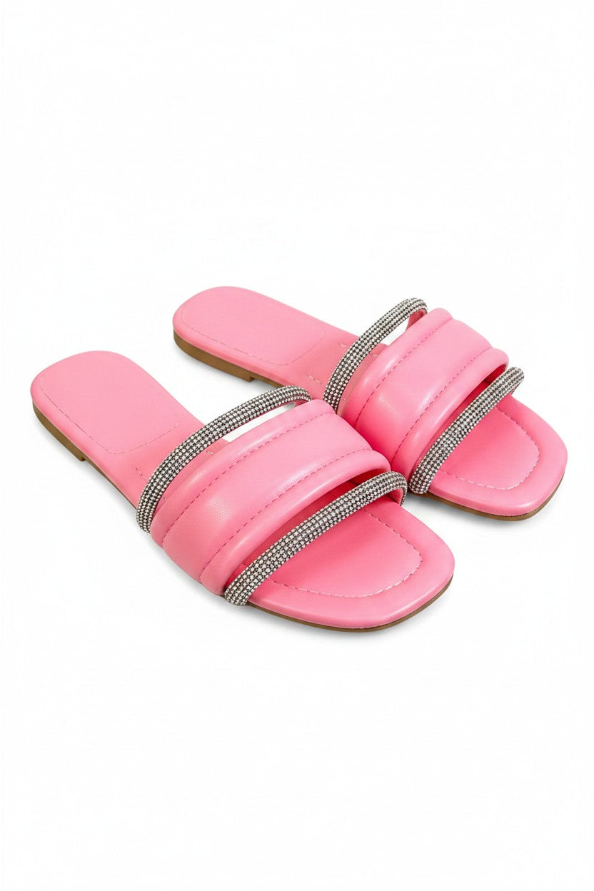 Crystal Chic Sliders Pink