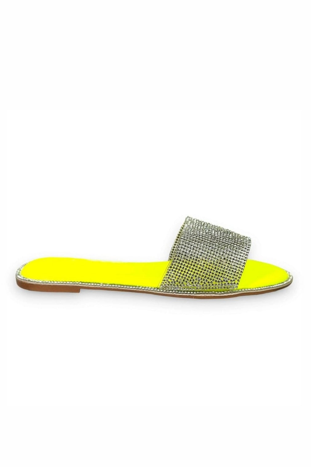 Neon yellow slider with sparkle detail