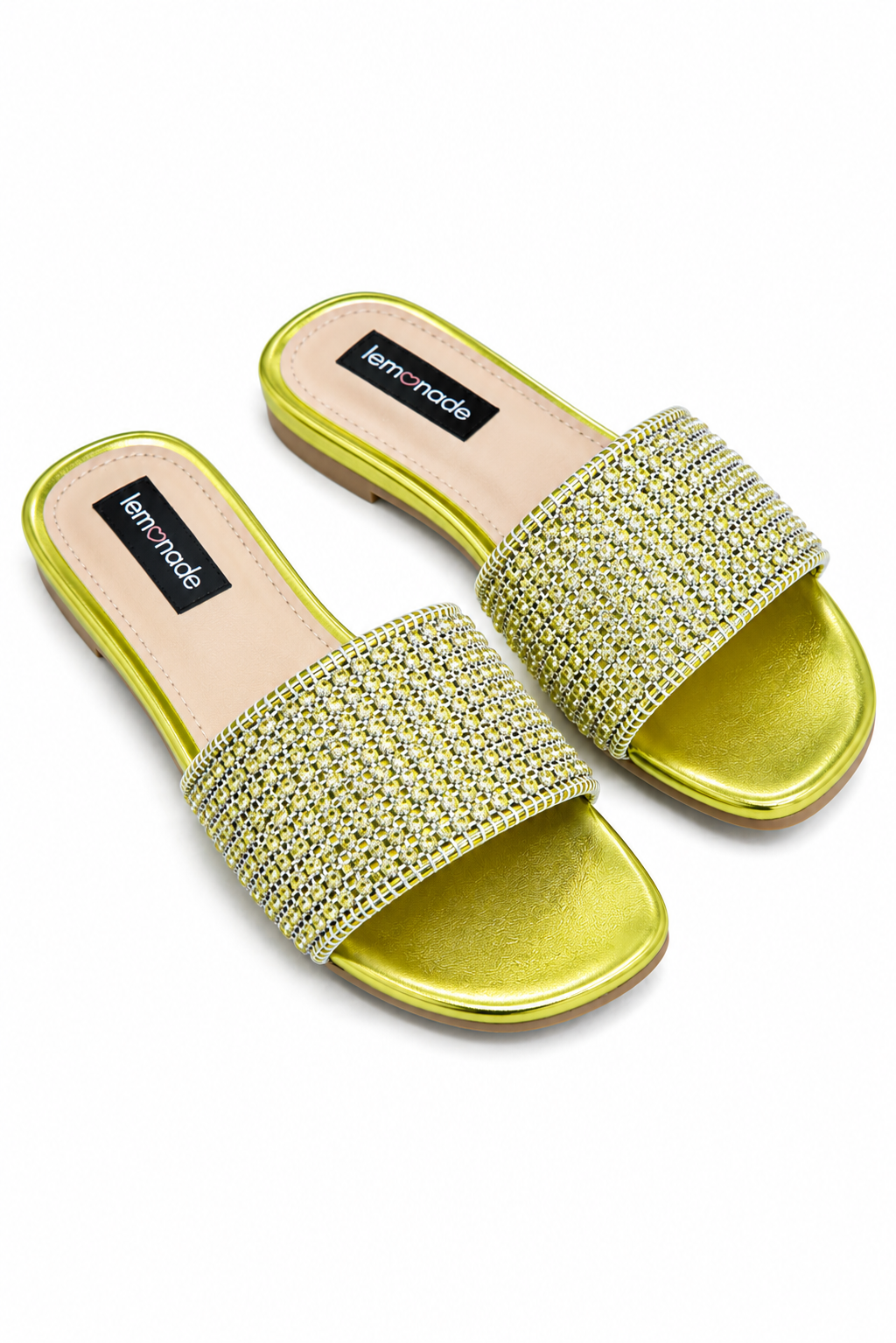 Crystal Couture Sliders Yellow