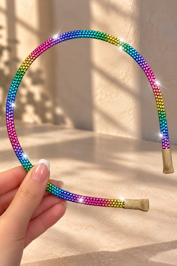 Crystal Dazzle Headband Rainbow