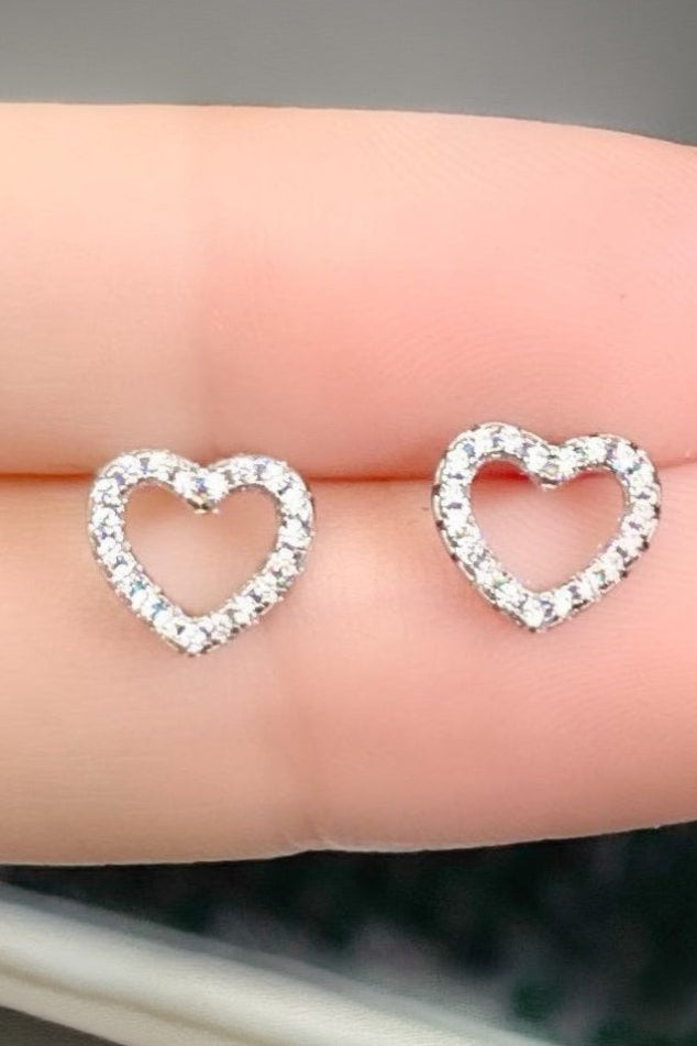 Crystal Delight Heart Stud Earrings 925 Sterling Silver