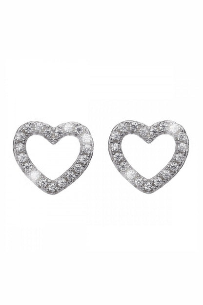Crystal Delight Heart Stud Earrings 925 Sterling Silver