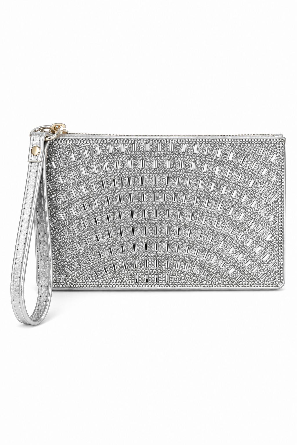 Crystal Disco Ball Clutch Purse Silver