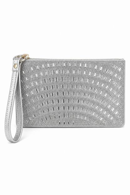Crystal Disco Ball Clutch Purse Silver