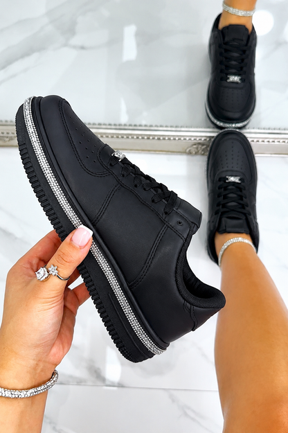 Crystal Edge Trim Trainers Black
