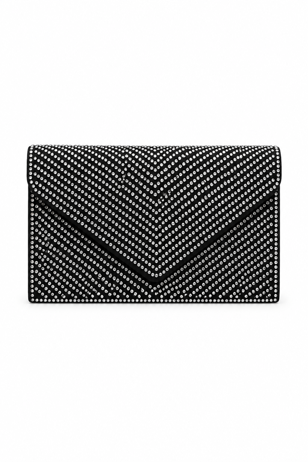 Crystal Glam Envelope Clutch Bag Black