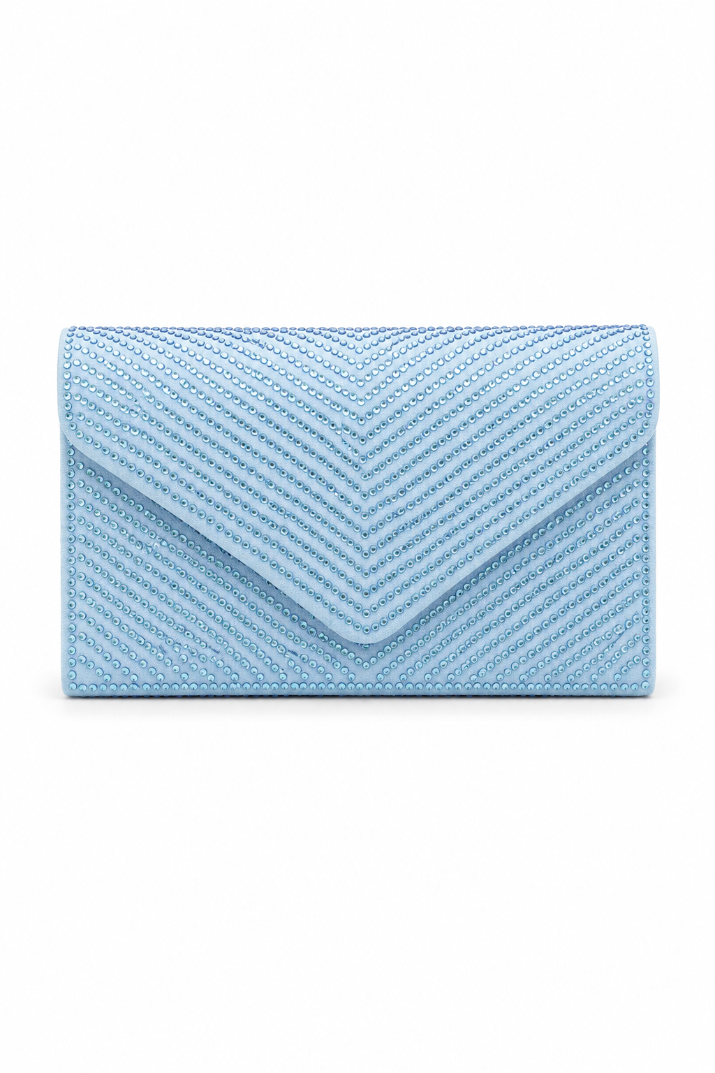 Crystal Glam Envelope Clutch Bag Light Blue