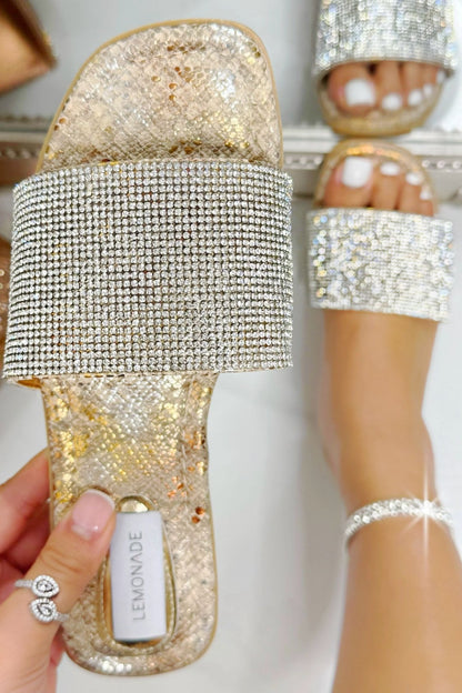 Crystal Glam Sliders Snake Print designed with giftable, trendy finish