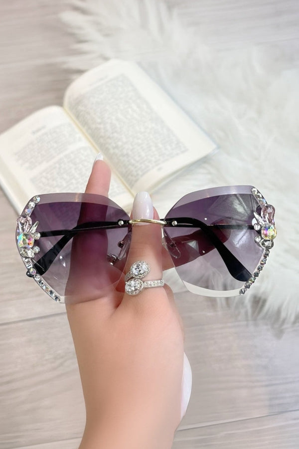 Crystal Glimmer Fashion Glasses Grey