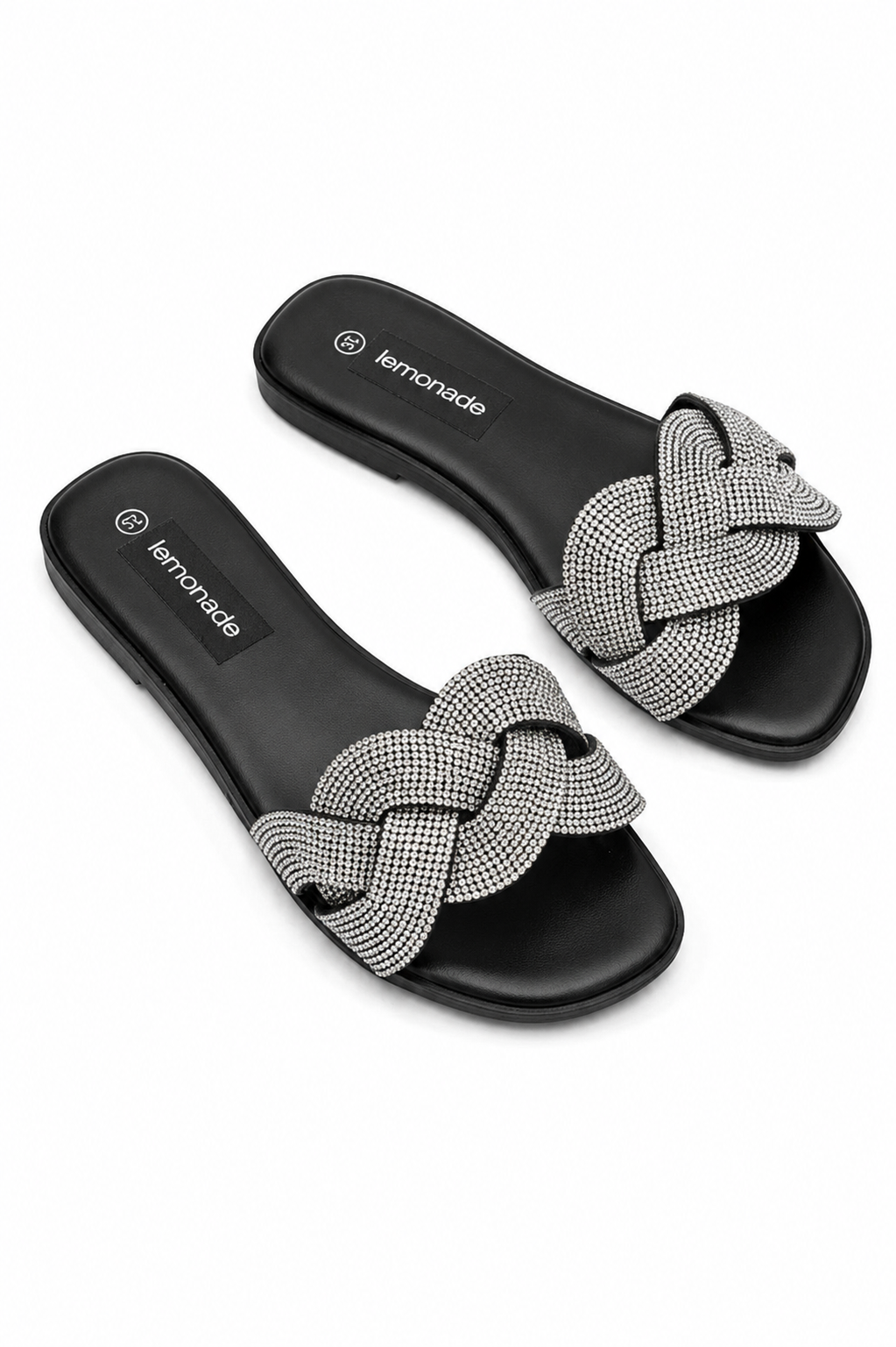 Crystal Infinity Sliders Black