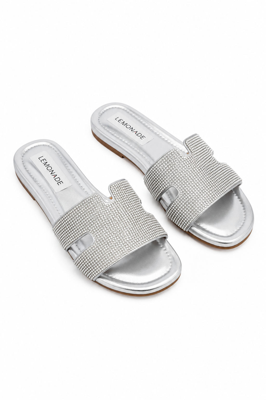 Crystal Lush Halo Sliders Silver