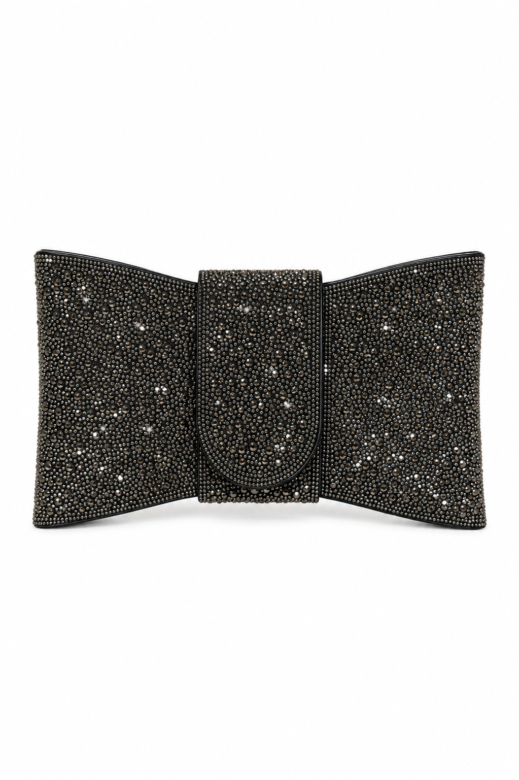 Crystal Luxe Bow Clutch Bag Black