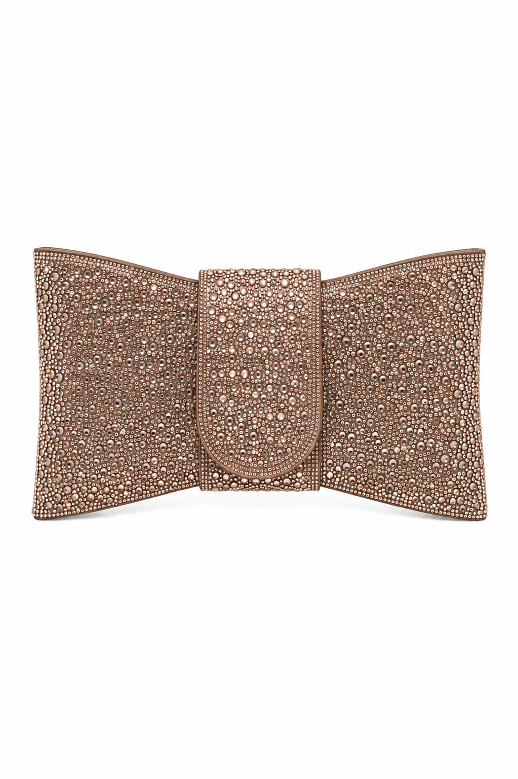 Crystal Luxe Bow Clutch Bag Rose Gold