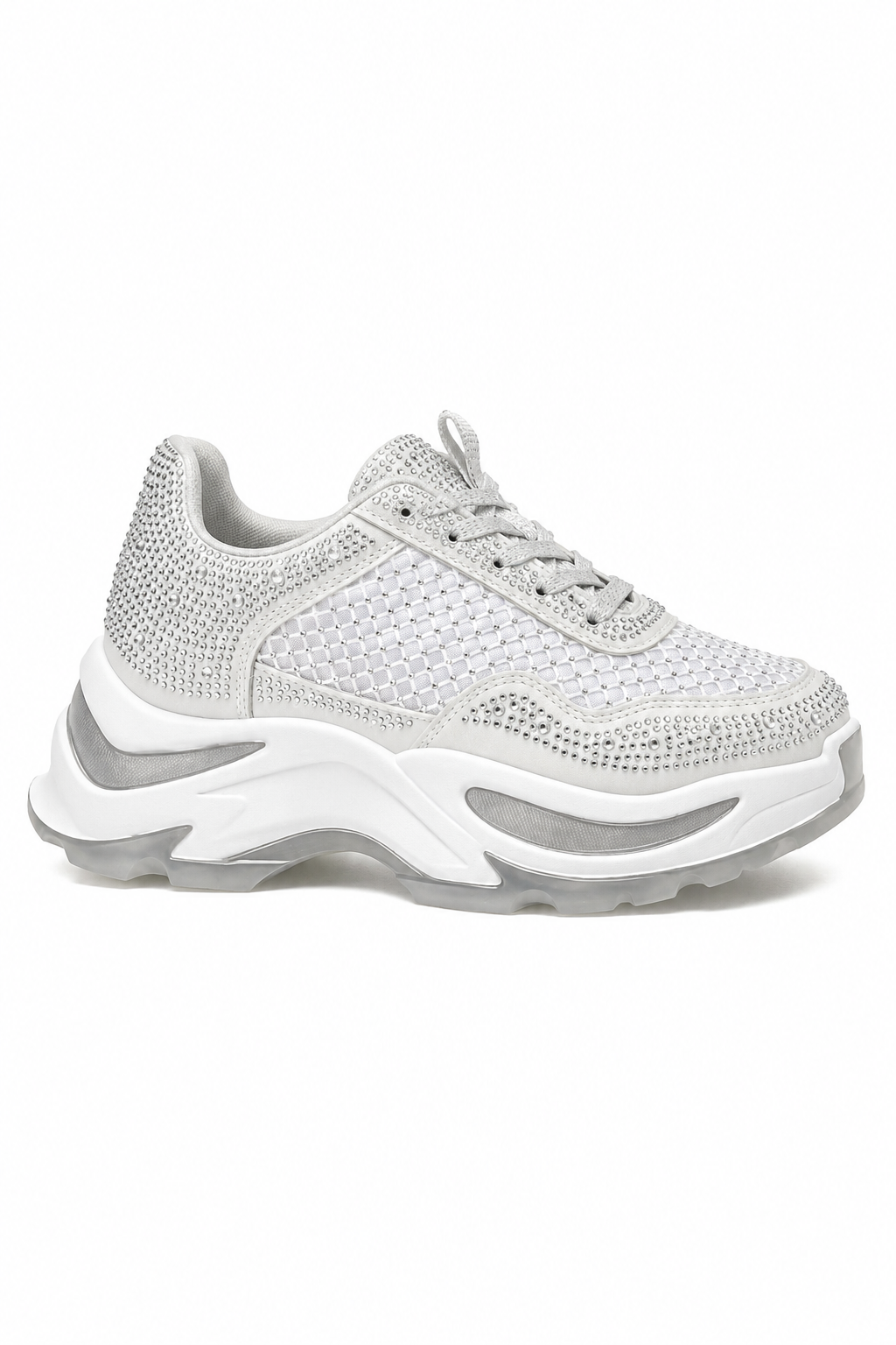 Crystal Luxe Motion Chunky Trainers White