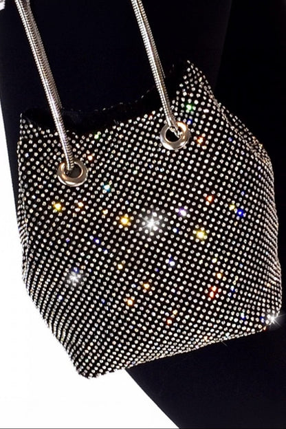 Crystal Mini Slouch Bag Black
