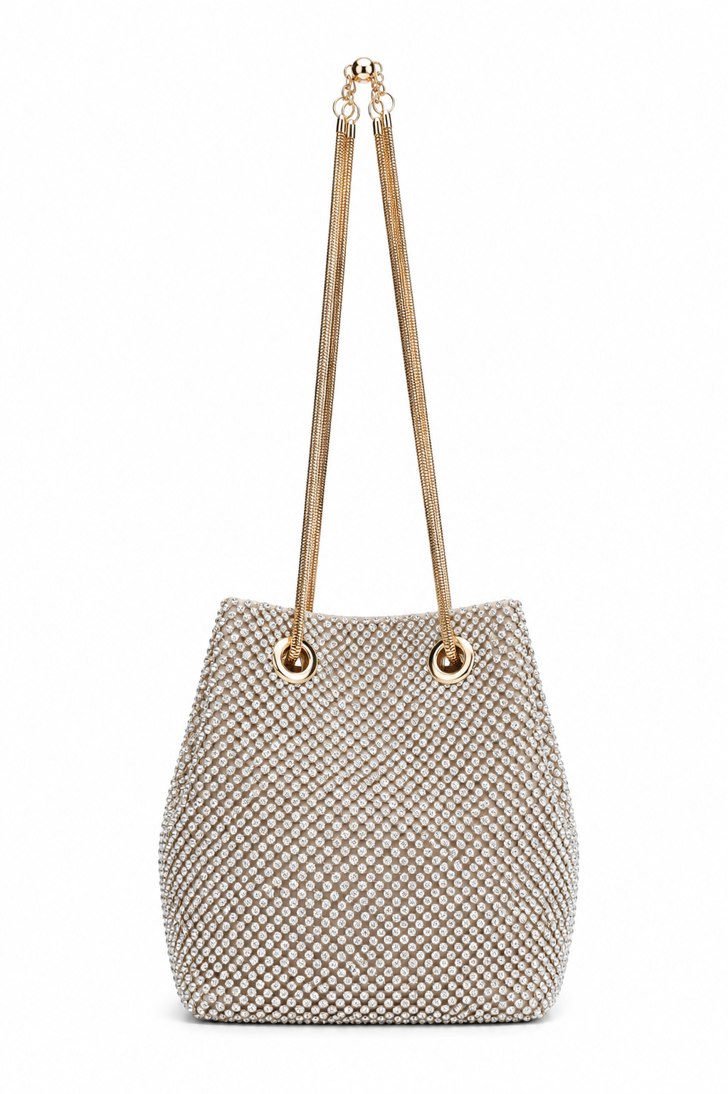 Crystal Mini Slouch Bag Rose Gold