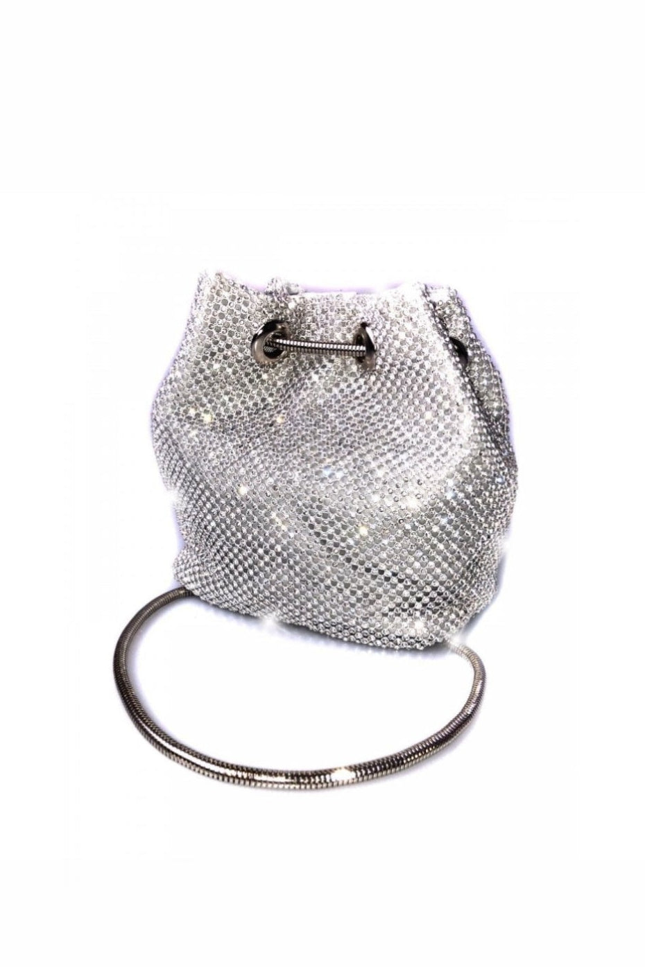 Crystal Mini Slouch Bag Silver