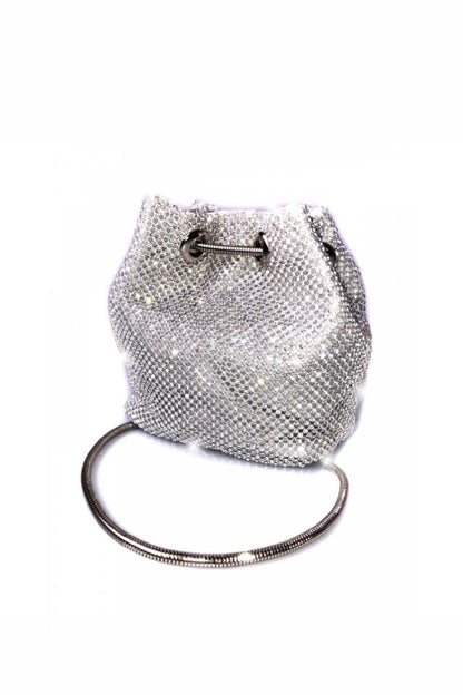 Crystal Mini Slouch Bag Silver
