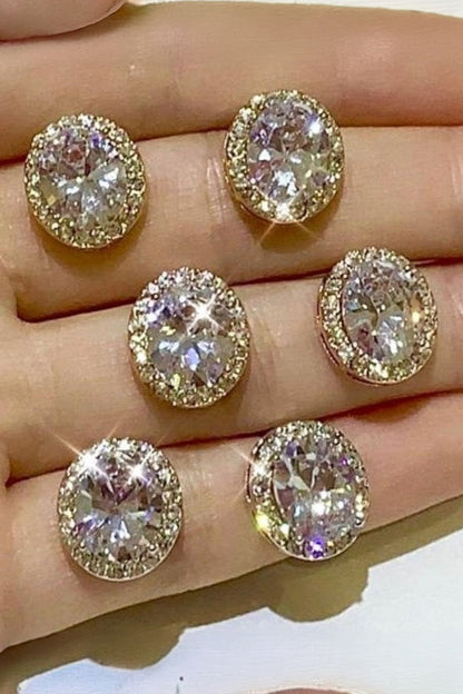 Crystal Oblique Earring Studs