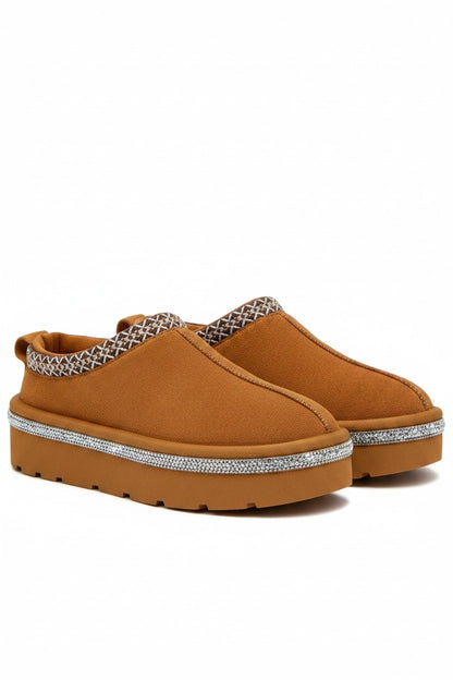 Crystal Platform Tazgirl Faux Fur Lined Slippers Limited Edition Camel