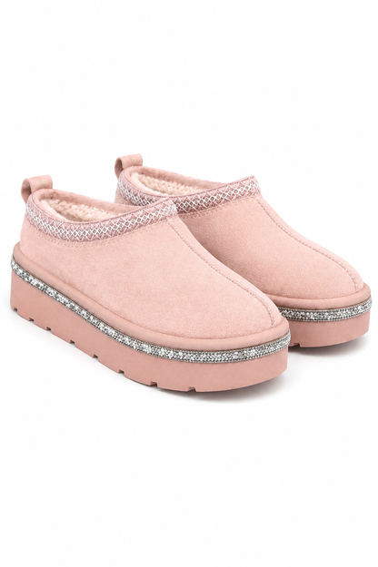 Crystal Platform Tazgirl Faux Fur Lined Slippers Limited Edition Pink