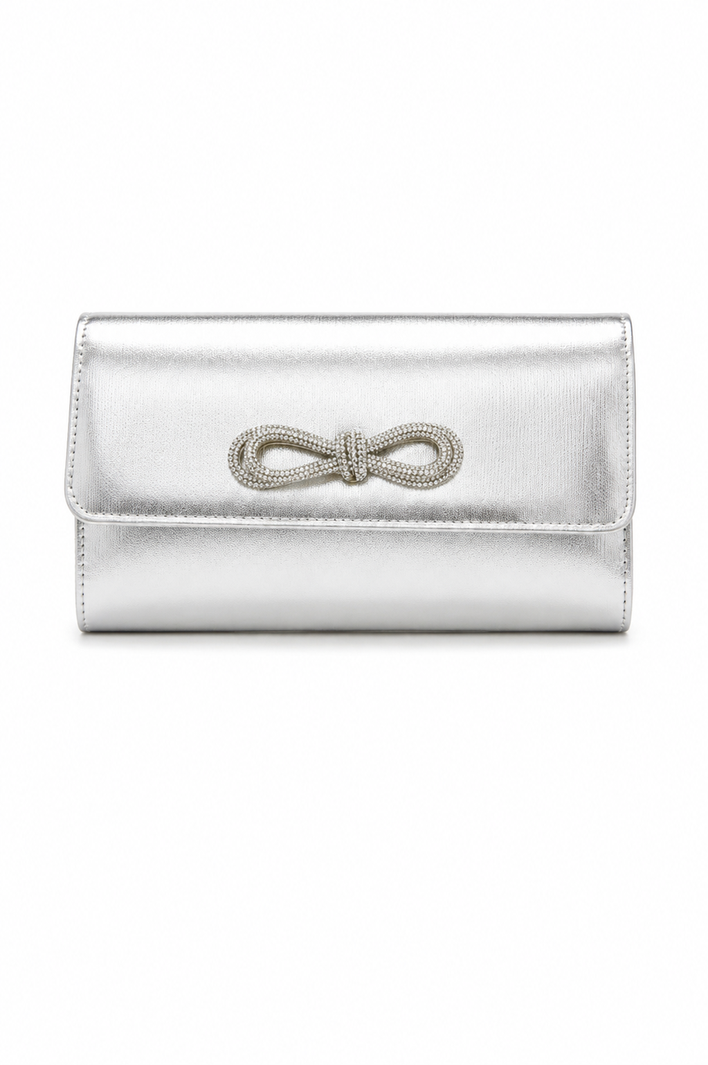 Crystal Sassy Bow Bag Silver