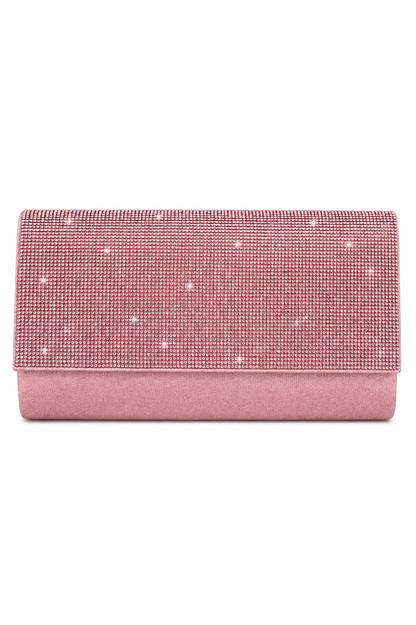 Crystal Sparkle Clutch Bag Baby Pink