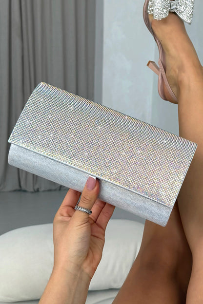 Crystal Sparkle Clutch Bag Multi with sparkling crystal embellishments and elegant occasionwear appeal.