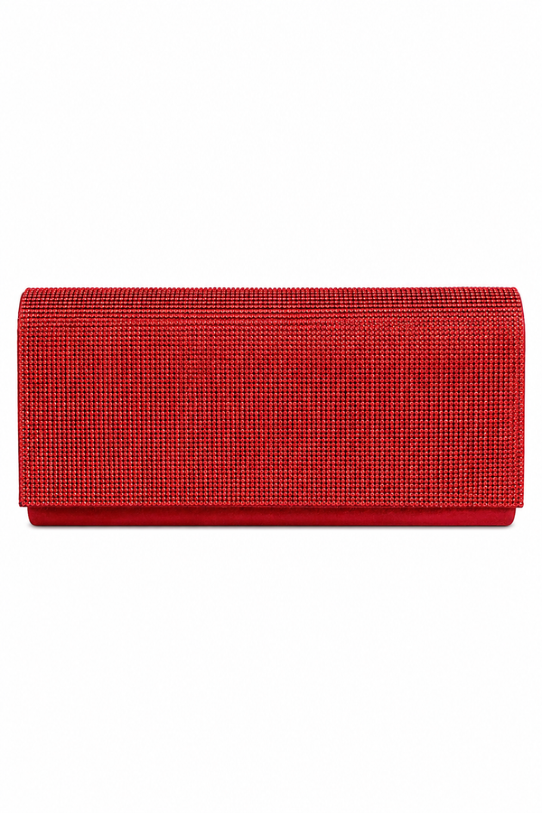 Crystal Sparkle Clutch Bag Red