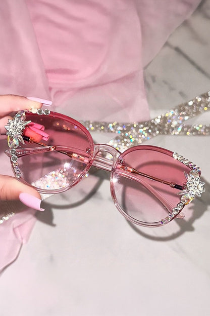 Crystal Sparkle Sunglasses Pink