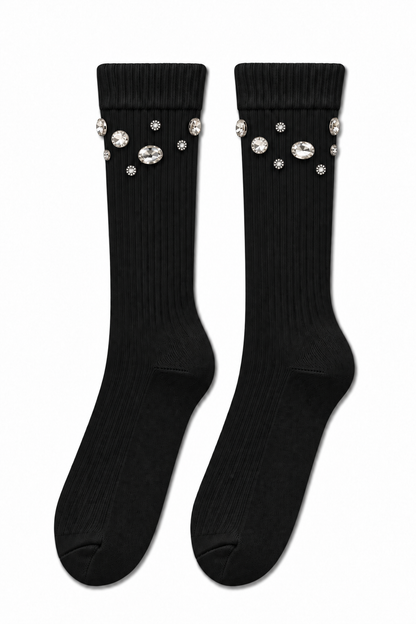 Crystal Sparkly Obsession Socks Black