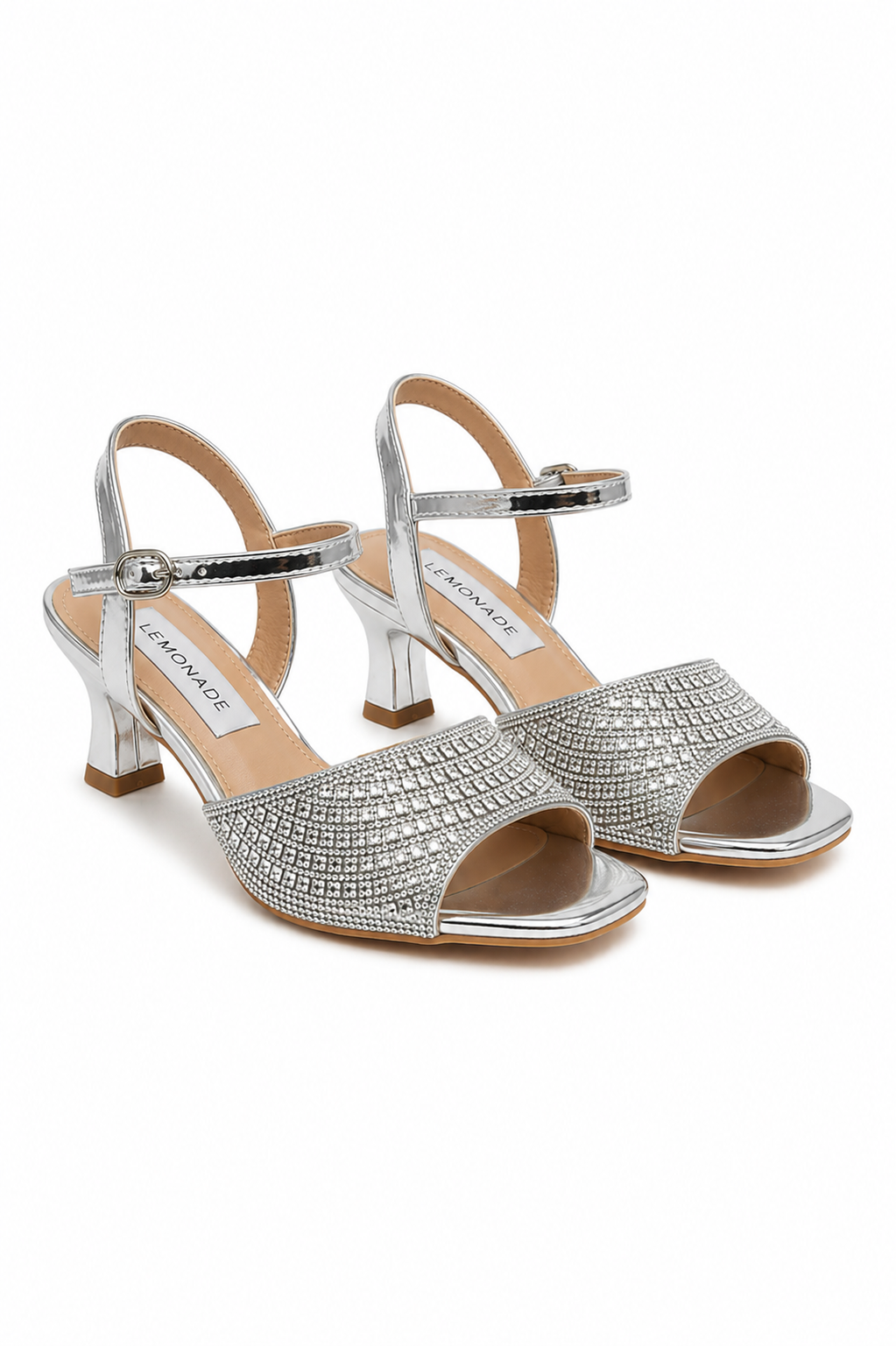 Crystal Spotlight Glam Heels Silver