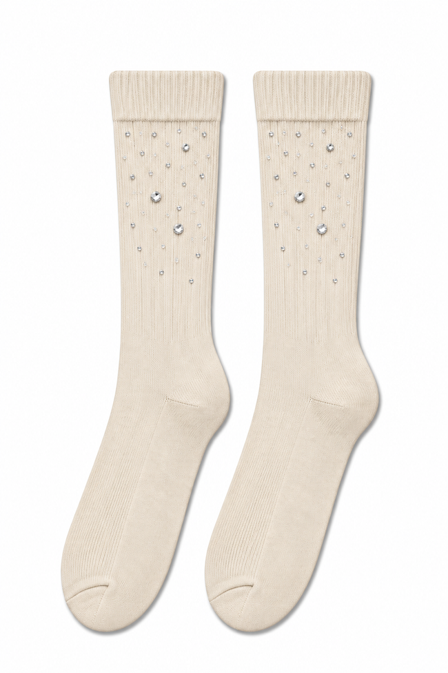 Crystal Sprinkle Socks Cream