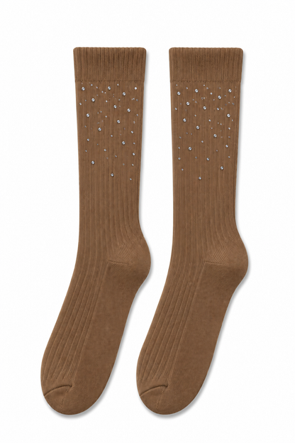 Crystal Sprinkle Socks Mocha