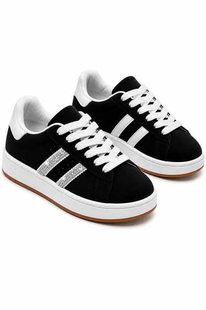 Crystal Stripe Trainers Limited Edition Black