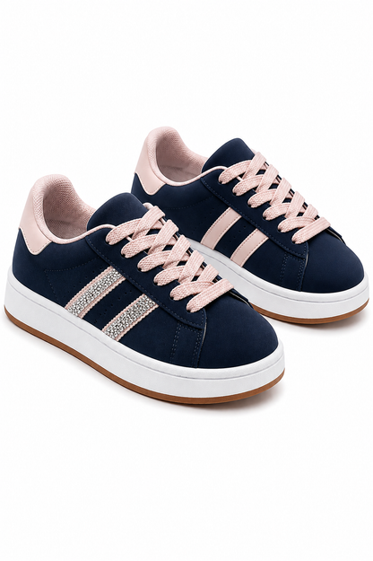 Crystal Stripe Trainers Limited Edition Navy