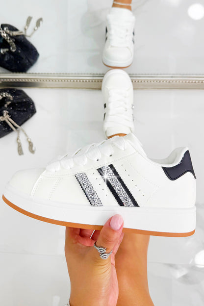 Crystal Stripe Trainers Limited Edition White