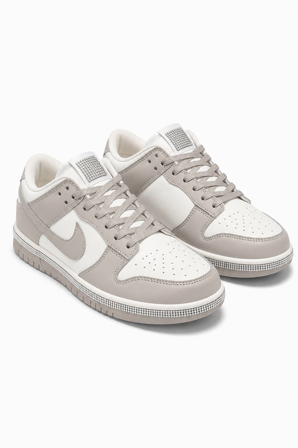Crystal Trim Sporty Trainers Slimline Edition Beige