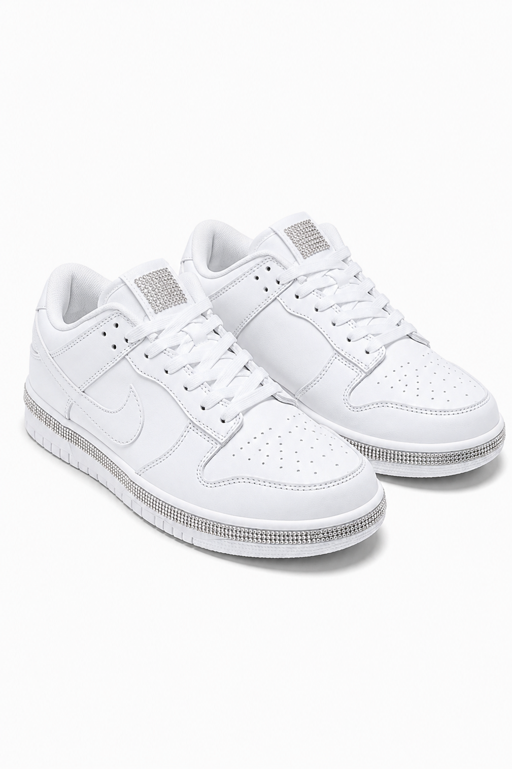 Crystal Trim Sporty Trainers Slimline Edition White