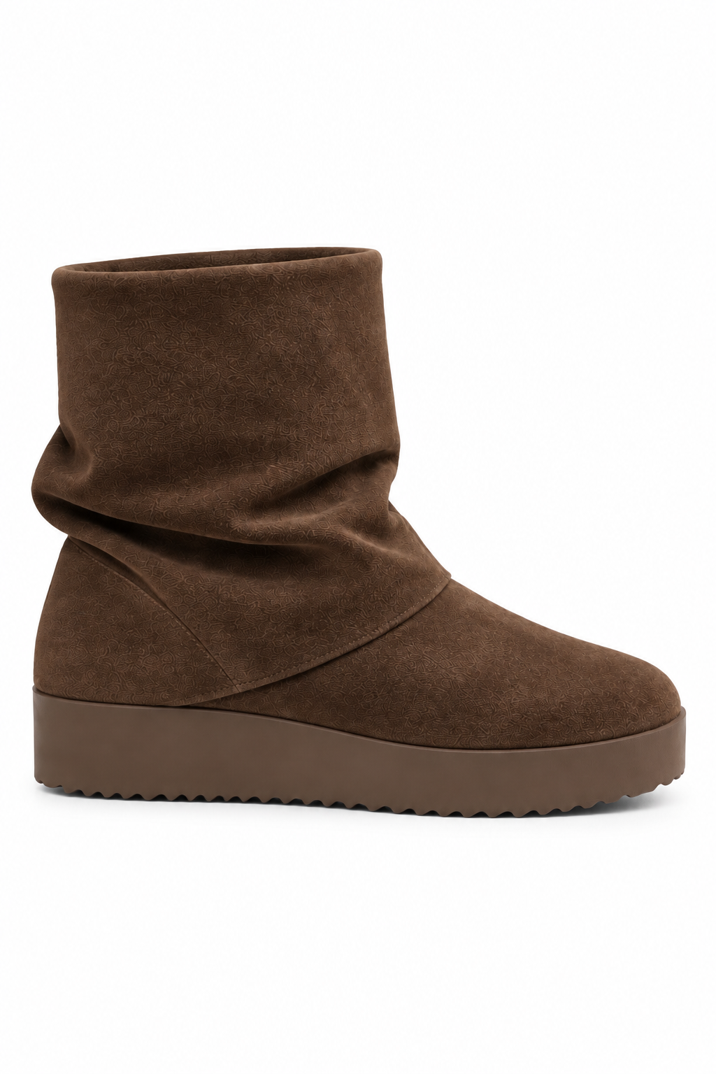 Vienna Comfort Faux Suede Foldover Mid-Calf Boots Chocolate Brown