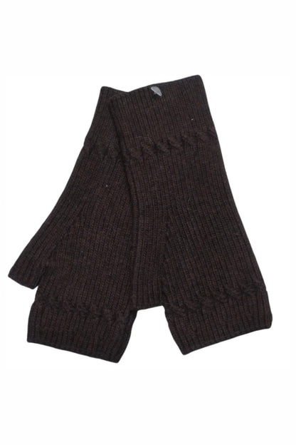Marnie Wool Blend Sparkly Beanie &amp; Gloves Set Dark Brown