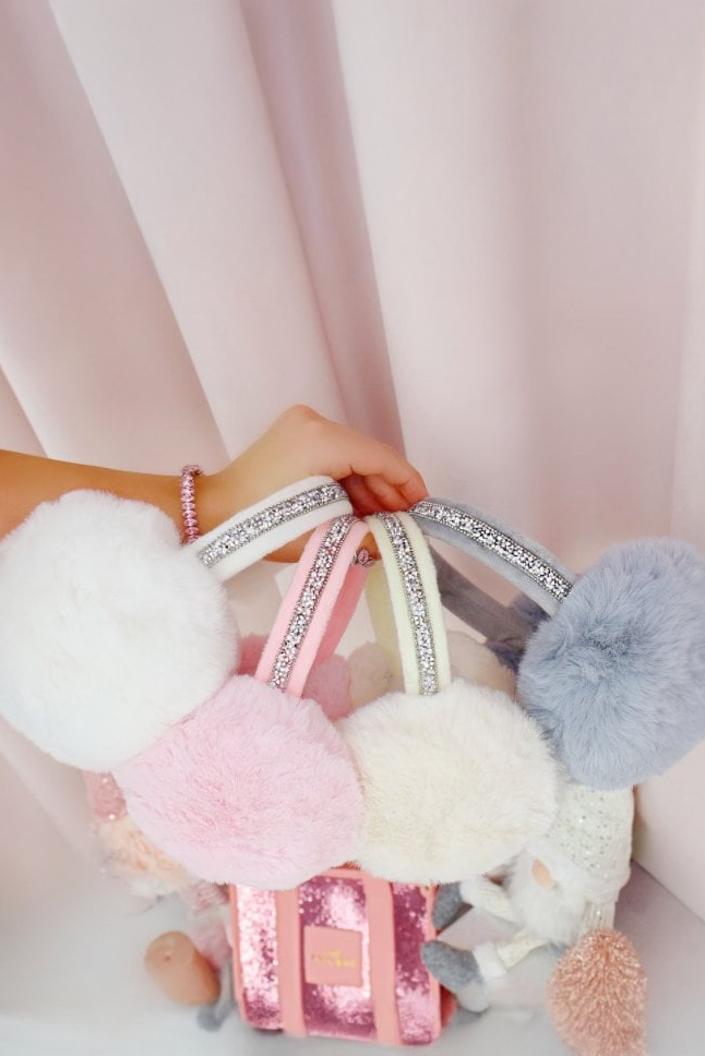 Sparkly Crystal Fluffy Faux Fur Ear Muffs Set of 3 Gift Set Bundle. Stylish, comfortable, and irresistibly fluffy