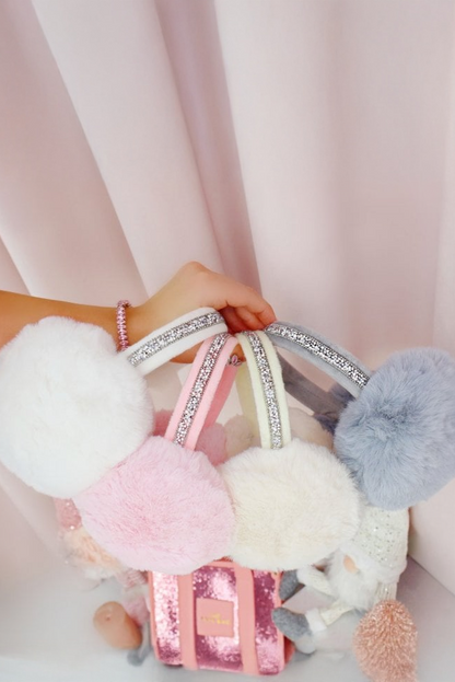 Sparkly Crystal Fluffy Faux Fur Ear Muffs Set of 3 Gift Set Bundle. Stylish, comfortable, and irresistibly fluffy