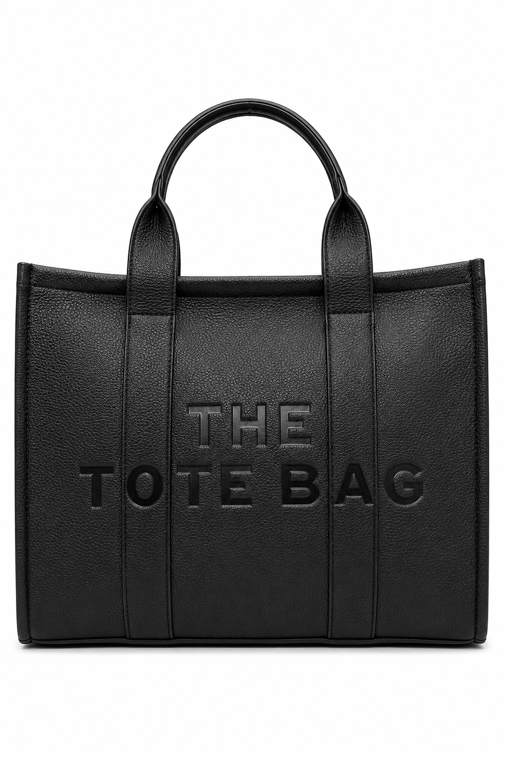 Faux Leather Large Tote Bag Black