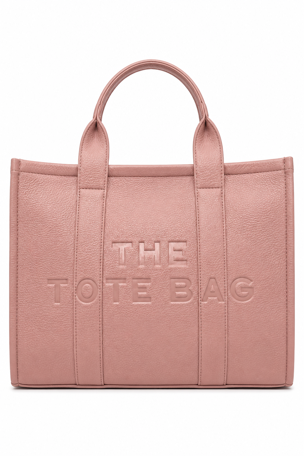 Faux Leather Large Tote Bag Pink