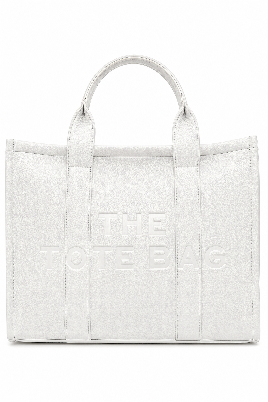 Faux Leather Large Tote Bag White