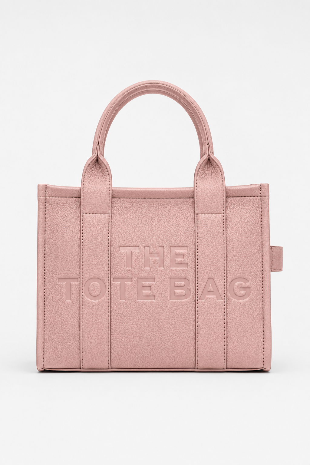 Faux Leather Medium Tote Bag Baby Pink