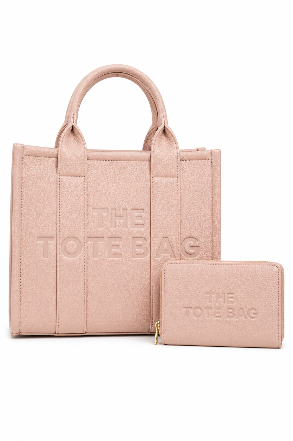 Faux Leather Medium Tote Bag Baby Pink &amp; Lemonade Zip Up Tote Bag Purse Pink Bundle
