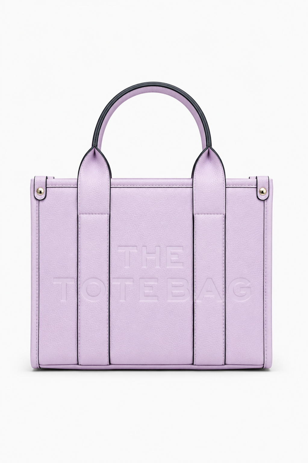 Faux Leather Medium Tote Bag Lilac